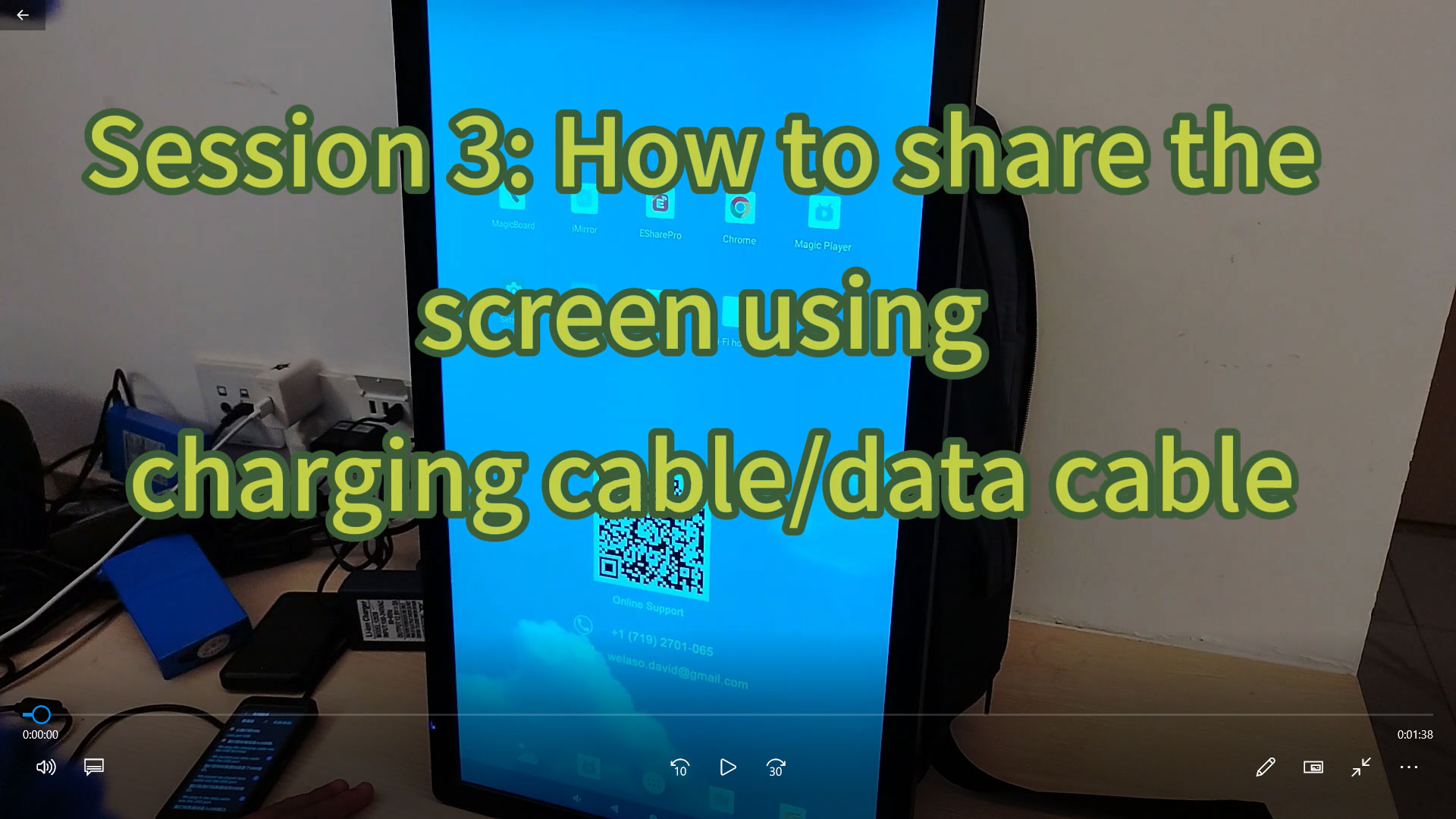 Session 3: How to share your phone's screen using your smartphone's charging/data cable.