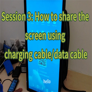 How  to use the charging cable/data cable to share your mobile phone screen to the LCD backpack screen in real time